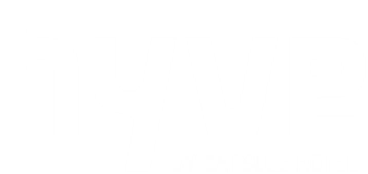 Hyve by Capsule Hotel logo in white font on transparent background.