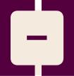 Capsule Hotel logo mark, minimalist cream square with centered dash on deep purple background