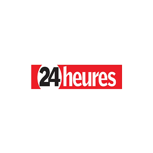 Capsule Hotel press mention: 24heures logo centered on white background