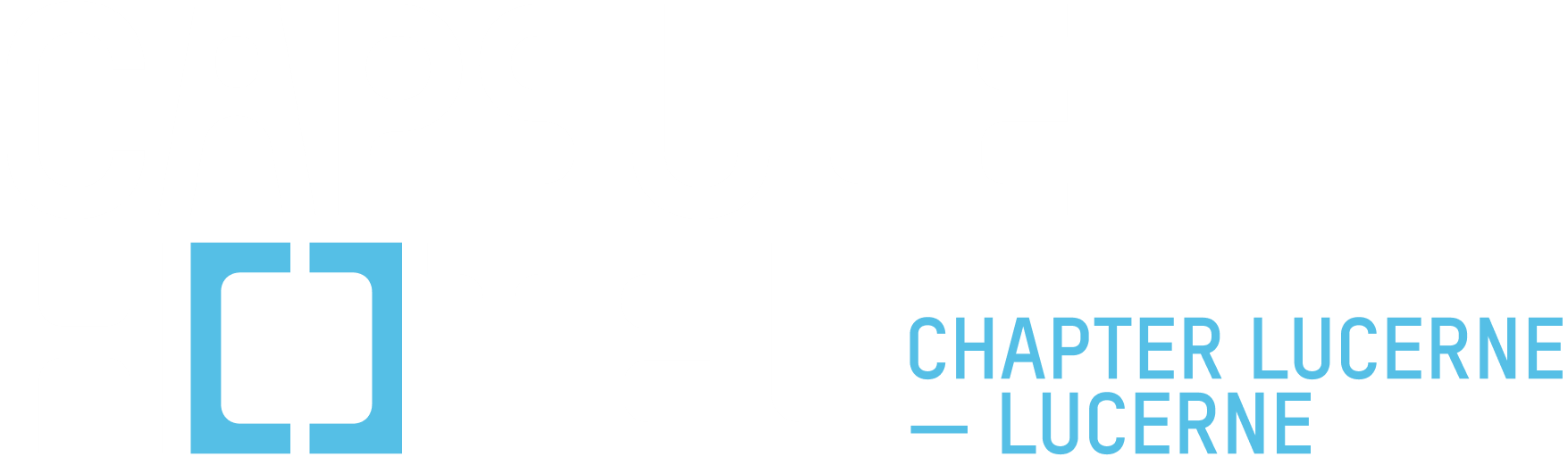 Capsule Hotel logo with blue square O and text 'Chapter Lucerne — Lucerne' in light blue on black background