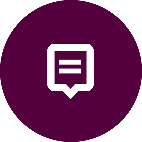 Capsule Hotel logo mark: white chat-bubble square with two lines on a plum circular background.